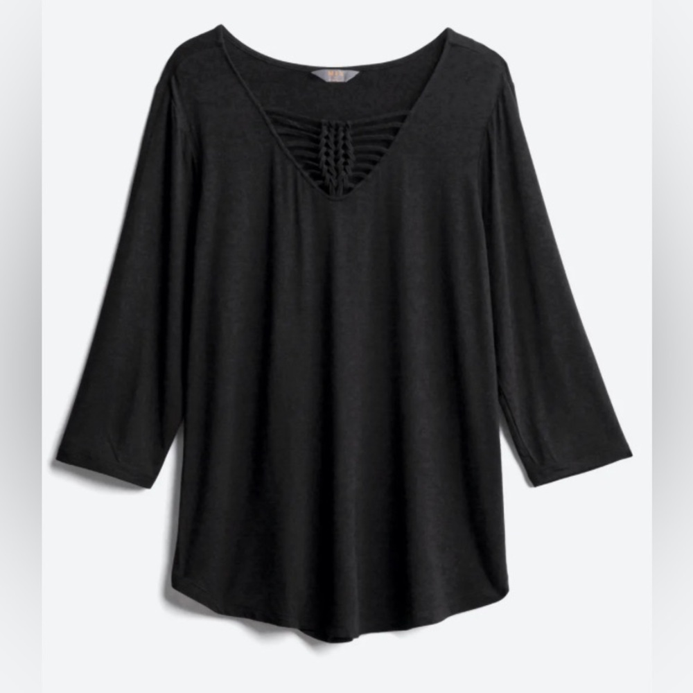 MIX Black Cross Hatch Top 2X